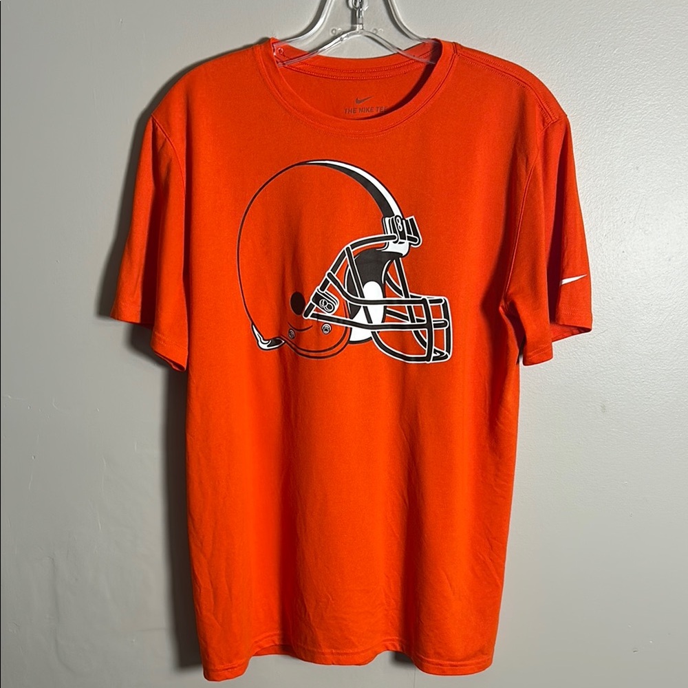 Nike Dri-Fit Cleveland Browns Orange Big Logo Performance NFL T-Shirt Sz Med
